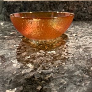 Vintage Jeannette glass co.  crackle depression glass bowl